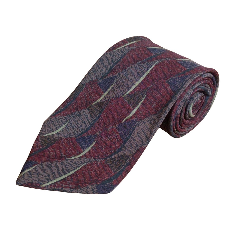 Stefano Milano Mens 61 Inch Vintage Silk Necktie Abstract Retro Geometric Italy